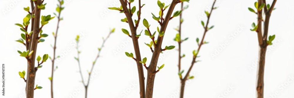 Sprouting green branches reaching upward in a bright and hopeful manner representing the growth and renewal associated with Volunteering and community support Sprouting green branches reaching upward in a bright and hopeful manner representing the growth and renewal associated with Volunteering and community support