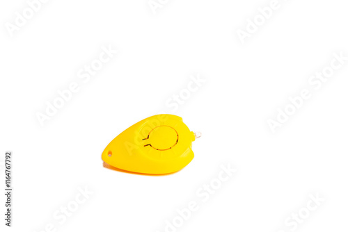 yellow mini flashlight isolated on white