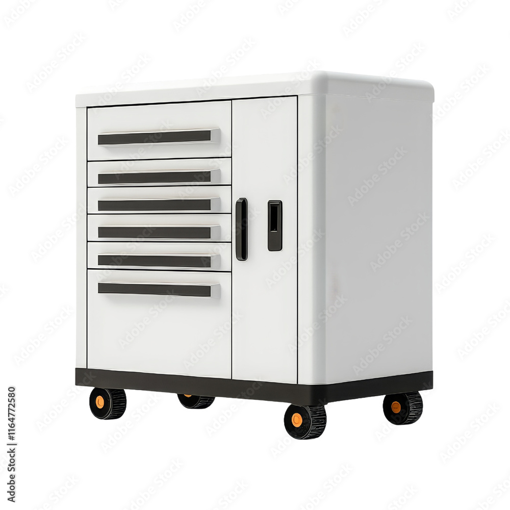 Fototapeta premium Heavy-duty garage storage cabinet white