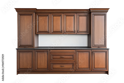 Elegant highback kitchen cabinet isolated
