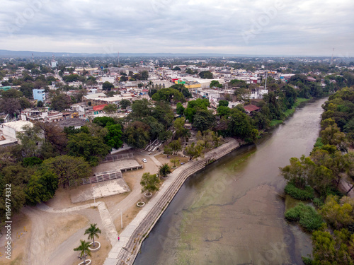 Ciudad de Valle City, Central Park, San Luis Potosi, Mexico, Drone Shot, Cloudy weather photo