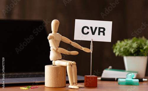 There is word card with the word CVR. It is an abbreviation for Conversion Rate as eye-catching image. photo