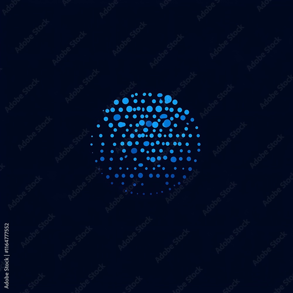 Blue Dotted Circle: A Minimalist Abstract Design Blue Dotted Circle: A Minimalist Abstract Design