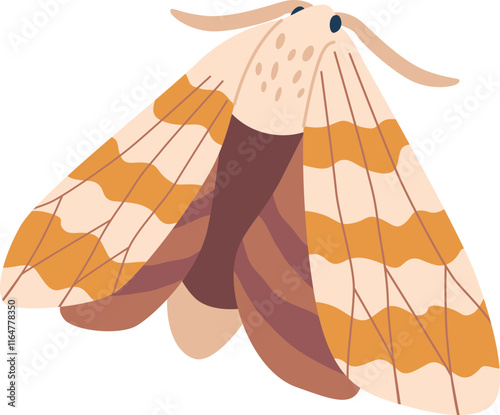 Cartoon hairy moth vector illustration