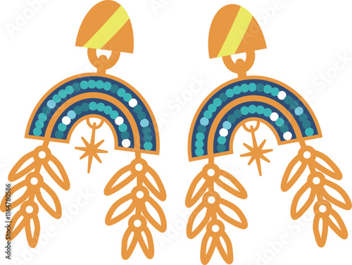 Earrings gemstones precious vector illustration