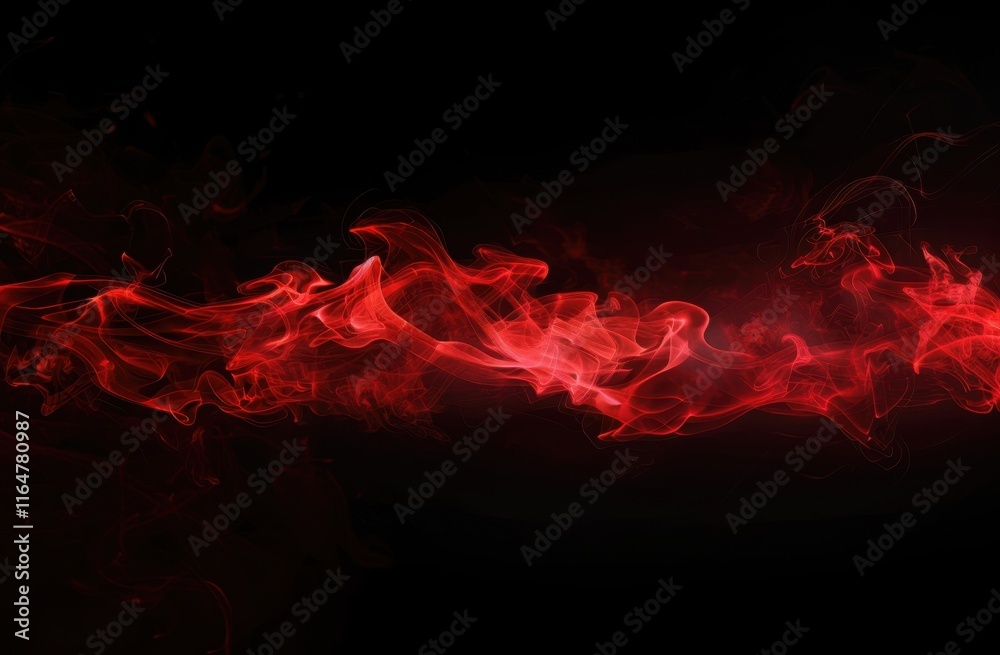 Fototapeta premium Abstract Red Smoke Design On Black Background