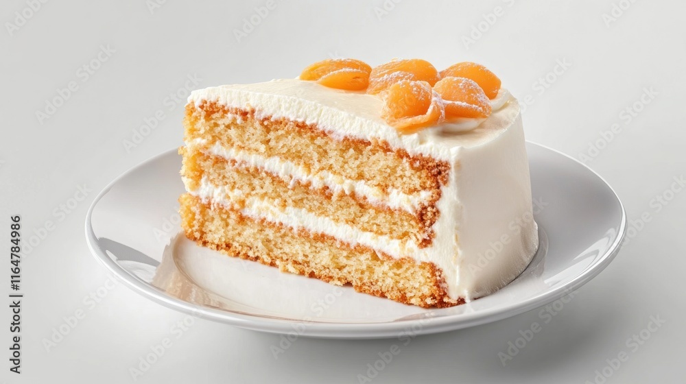 Slice of Cake with Orange Topping Slice of Cake with Orange Topping