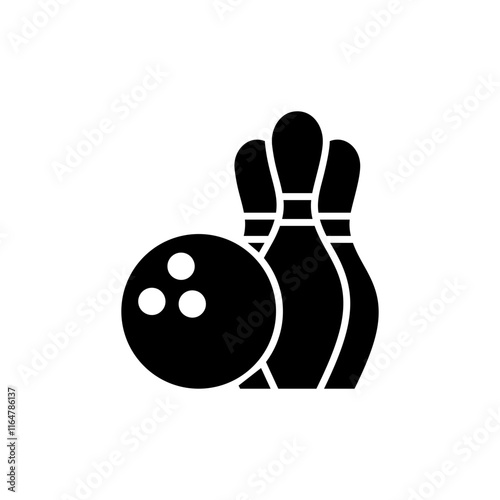 Bowling icon logo design. bowling ball and pin sign and symbol.