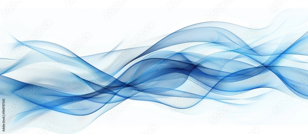 Fototapeta premium Abstract Blue Waves Flowing Design