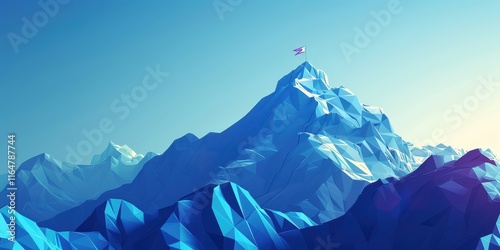 A Flag Flies High Above Crystal Mountain Peaks