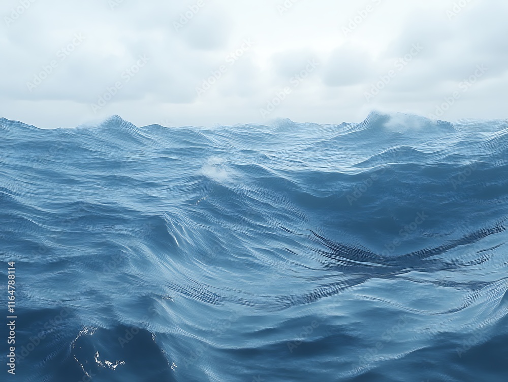 Rolling Ocean Waves Under A Cloudy Sky Rolling Ocean Waves Under A Cloudy Sky