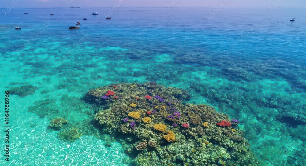 Fototapeta premium Aerial View of Stunning Coral Reefs .
