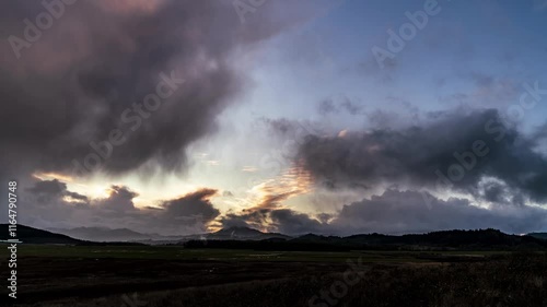 Timelapse of a storm rolling into the Willamette Valley at sunset. Finley National Wildlife Refuge, Oregon.