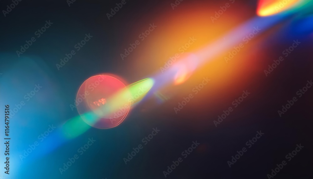 Fototapeta premium Colorful light is reflected in a dark background