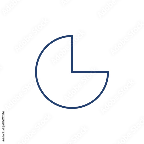 Circle three quarters icon Outline icon sign