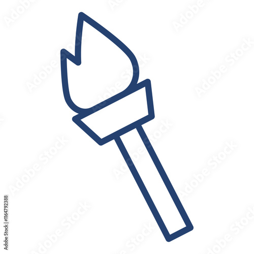 Fire torch icon Outline icon sign