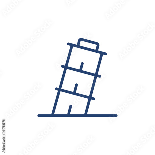Tower of pisa icon Outline icon sign