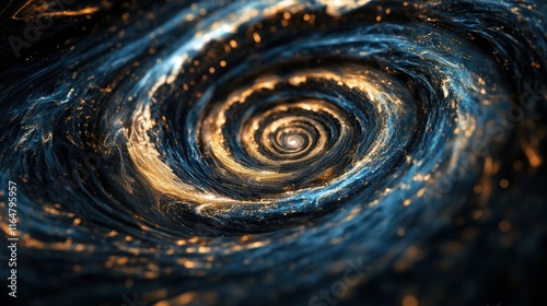 Abstract Spiral of Gold and Blue