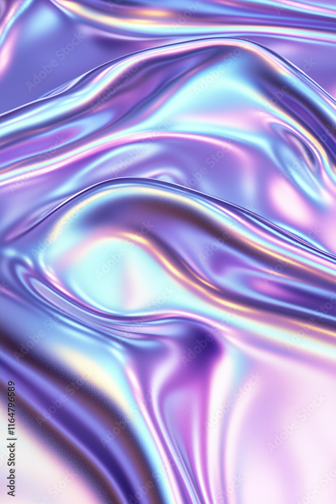 Obraz premium Iridescent Fabric Texture: Pastel Purple, Blue, and Pink Hues