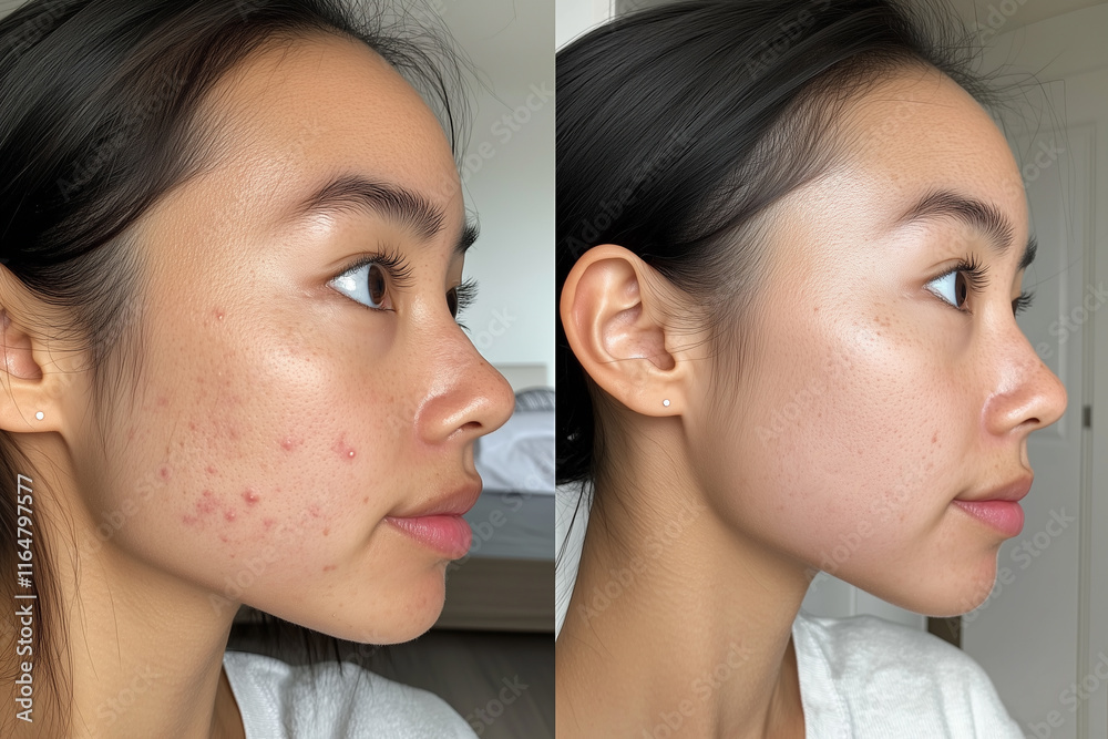 Before and After Acne Treatment Facial Comparison Before and After Acne Treatment Facial Comparison