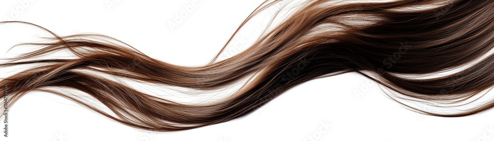 Flowing brown hair on a white isolated background. Flowing brown hair on a white isolated background.