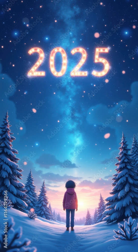 Obraz premium Image of a person standing in the snow with a sky background