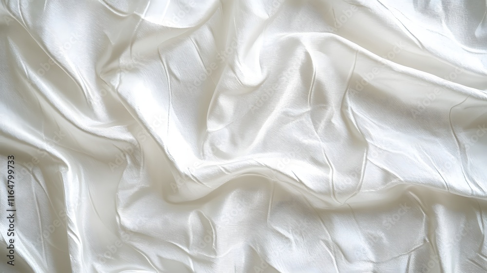 Obraz premium Draped White Fabric Showing Texture and Flow