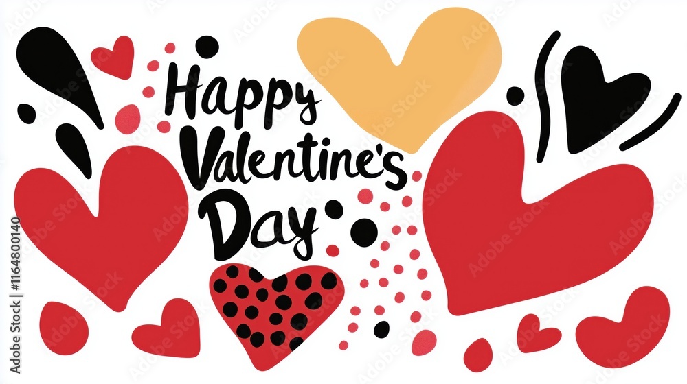 Abstract Valentine's Day art with colorful hearts and bold patterns, Abstract Valentine's Day art with colorful hearts and bold patterns,
