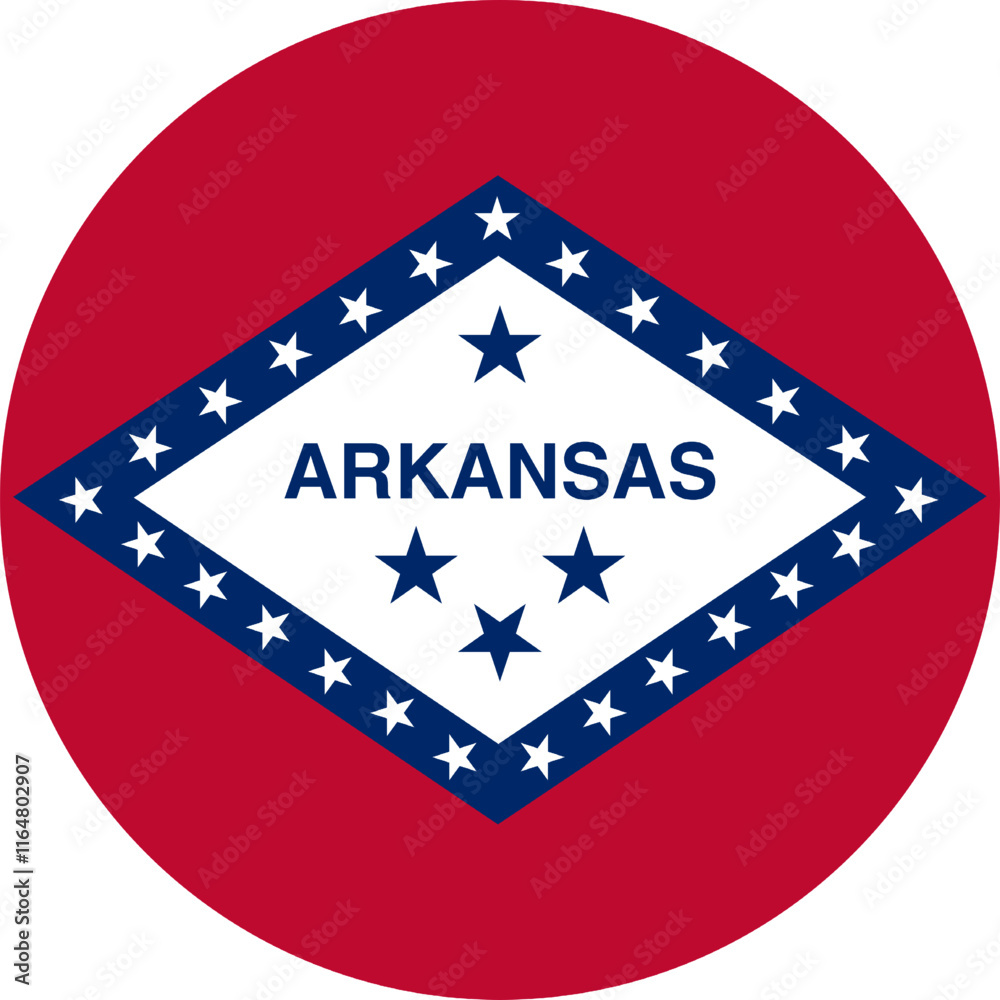 Arkansas Circle Flag, Circle Flag of Arkansas, USA, Vector Images Arkansas Circle Flag, Circle Flag of Arkansas, USA, Vector Images