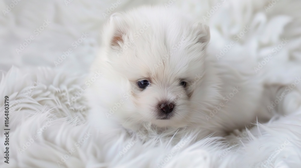 Adorable pomeranian with its fluffy and thick coat sitting gracefully, showing its bright and lively eyes along with a cute little nose Adorable pomeranian with its fluffy and thick coat sitting gracefully, showing its bright and lively eyes along with a cute little nose