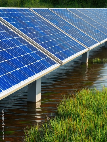 Solar Panels in a Wetland: Clean Energy Source