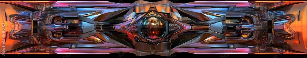 Futuristic Geometric Abstract Art with Neon and Metallic Textures Futuristic Geometric Abstract Art with Neon and Metallic Textures