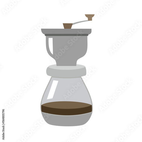 Coffee grinder. Coffee maker equipment. Coffee shop element. Coffee kit maker. Dripper coffee. 