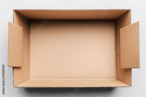 Cardboard Box on White Background. Carton Close-up. Packaging box. photo