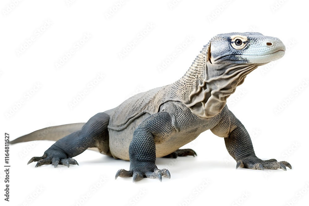 Komodo Dragon Isolated on White Background. Komodo Dragon Isolated on White Background.