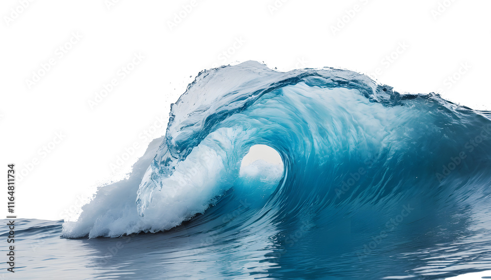 Fototapeta premium Powerful Ocean Wave with Transparent Background