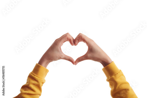 High-Quality PNG heart hands gesture on white background