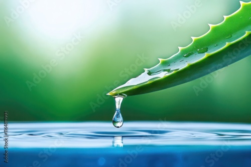 Aloe Vera Leaf Dropping Water Nature Purity Wellness