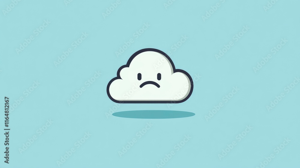 icon of a single cloud with a frown symbol, representing the melancholic mood of Blue Monday.