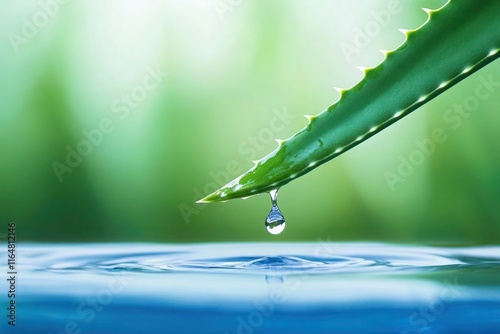 Aloe Vera Leaf Dropping Water Nature Purity Health Spa