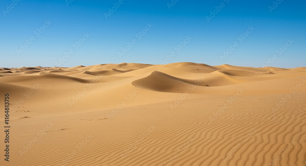 A vast desert with rolling sand dunes under a clear blue sky. Warm tones and minimalism evoke feelings of adventure and tranquility.
A vast desert with rolling sand dunes under a clear blue sky. Warm tones and minimalism evoke feelings of adventure and tranquility.