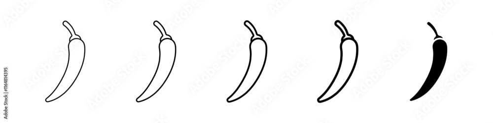 chilli icon Simple thin line logo set chilli icon Simple thin line logo set