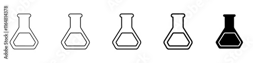 chemical icon Simple thin line logo set