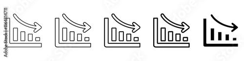 downfall icon Simple thin line logo set