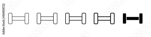 dumbbell icon Simple thin line logo set