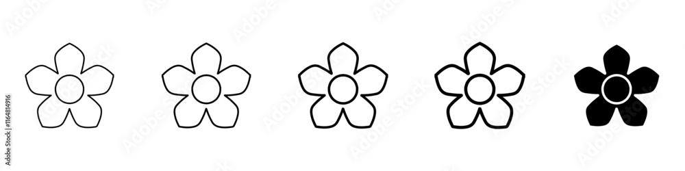 flax flower icon Simple thin line logo set flax flower icon Simple thin line logo set