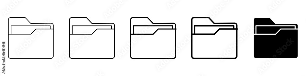 folder icon Simple thin line logo set folder icon Simple thin line logo set