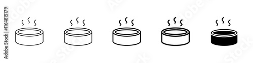 hot tub icon Simple thin line logo set