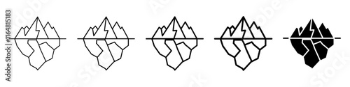ice berg icon Simple thin line logo set