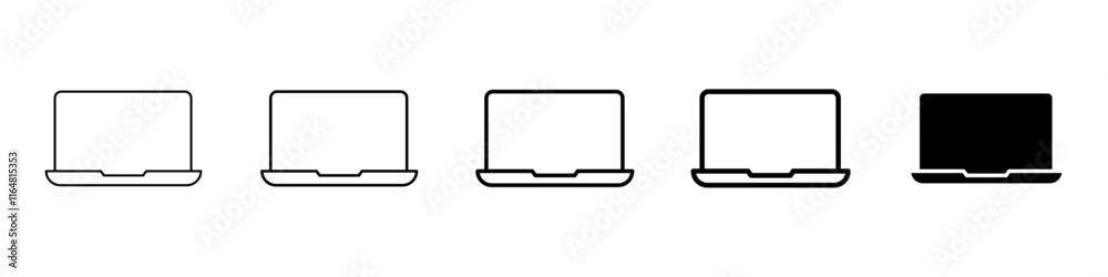 laptop icon Simple thin line logo set laptop icon Simple thin line logo set